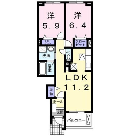 赤堀駅 徒歩10分 1階の物件間取画像